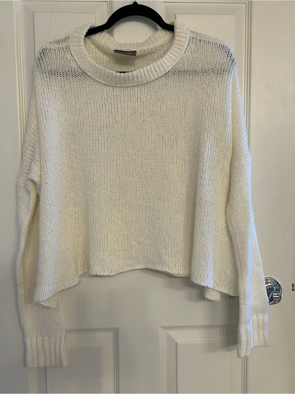 Wooden Ships Cream Boxy Knit Crewneck Sweater